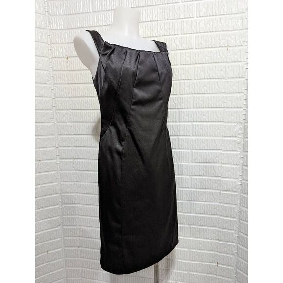 Niki by Niki Lavis Women's Black Satin Sleeveless Mini Dress Size 4 NWT - Picture 1 of 8